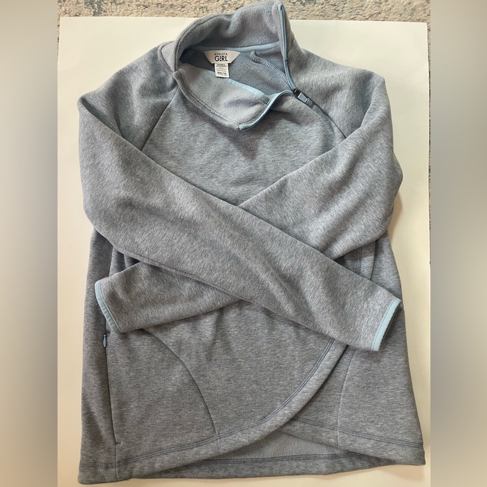 Athleta Girl Cozy Karma Wrap- asymmetrical zip-periwinkle blue size 14/16 Teen